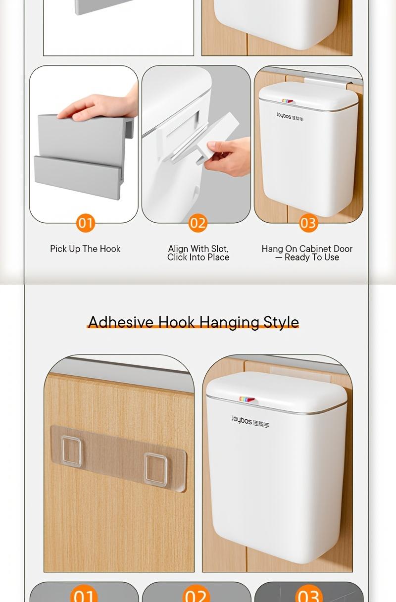 Wall-Mounted Waste Bin, No Need to Bend Down, Odor-Resistant Covered Trash Can, Large Capacity Hanging Waste Container, Modern Minimalist Design for Home Use