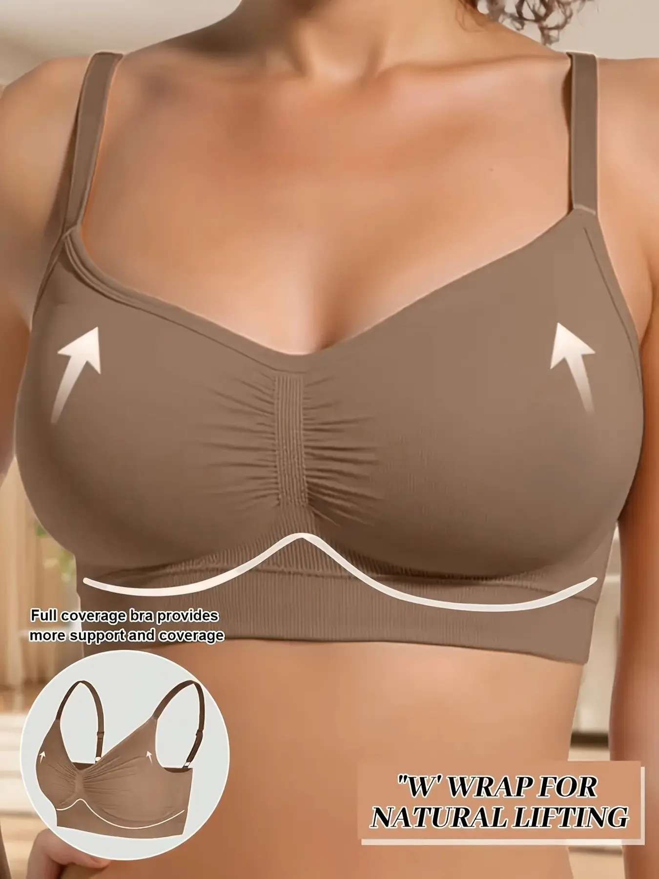Comfortable Lightweight Sports Bra, Wireless High Elasticity, Push-Up Seamless Women's Lingerie, Sporty Style, All Seasons