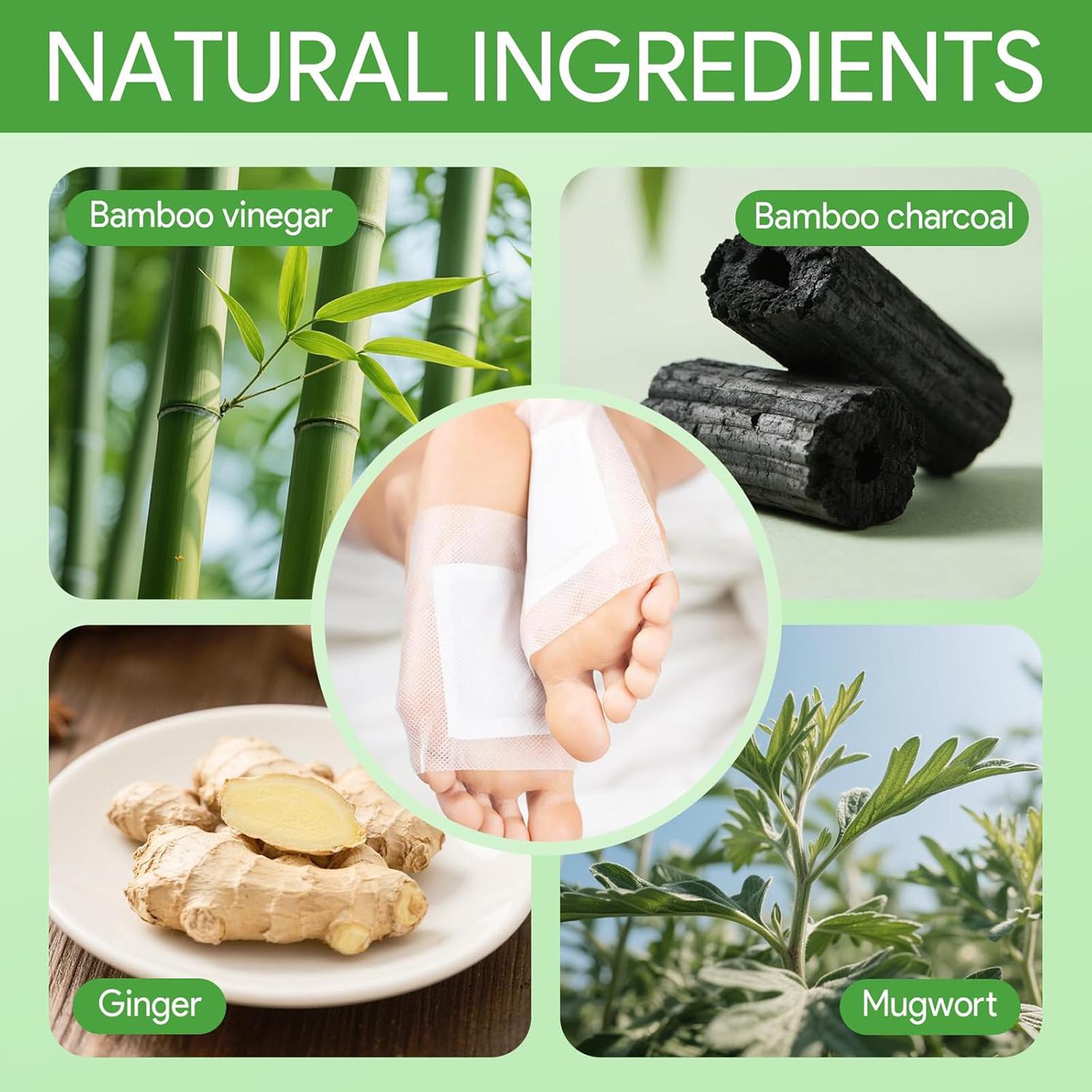 Detox Foot Pads,Good Night,Cleansing,StressRelief,Pain Relief Variants with Bamboo Vinegar,Bamboo Charcoal,Ginger & Mugwort.