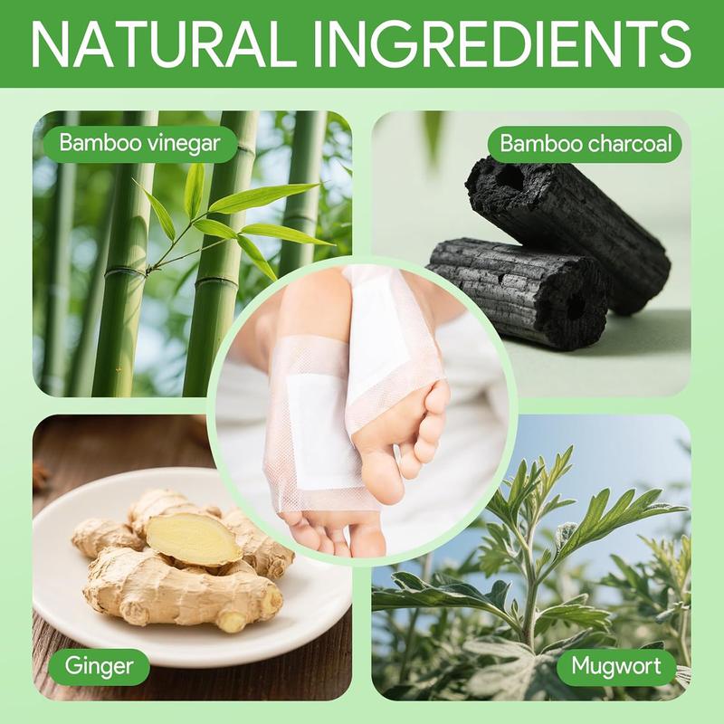 Detox Foot Pads,Good Night,Cleansing,StressRelief,Pain Relief Variants with Bamboo Vinegar,Bamboo Charcoal,Ginger & Mugwort.