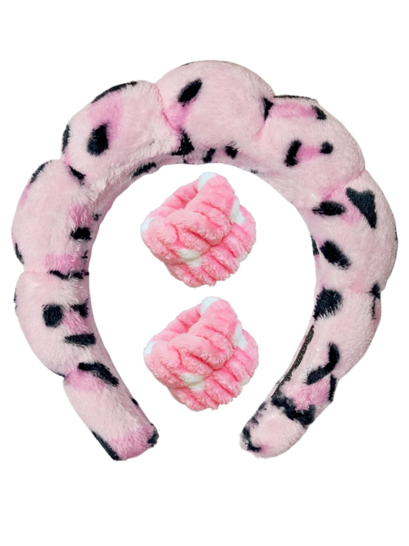 3pcs Reusable Makeup Remover Headband for Galentinesparty, Wristband Padded Hair Hoop for Daily Wear for Fall & Winter, Fashion Matching Hair Accessories for Women & Girls for Makeup, Spa