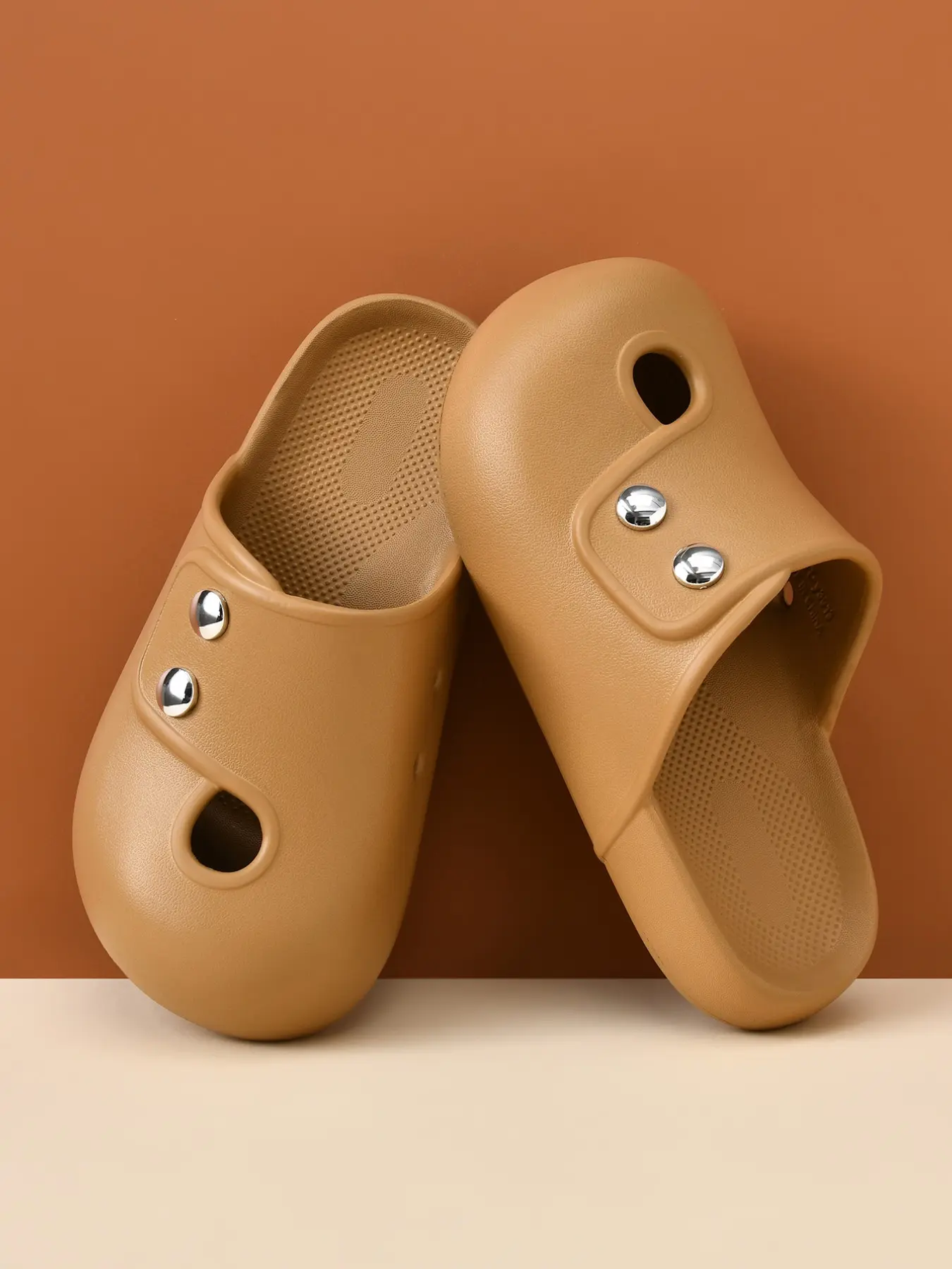 Korean Style Slip-On Sandals for Women, Elegant PU Leather, Rubber Sole, Spring & Fall, Sizes 35-40, Fashionable and Versatile