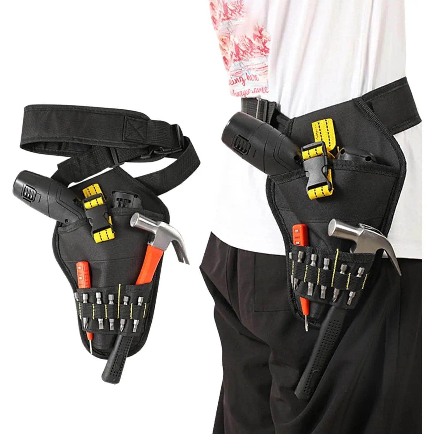 Drill Holster, Heavy Duty  Driver Holster, Professional Tool Holster, Specialist Driver Tool Bag Drill Holster Tools and Drill Bits, Oxford Fabric