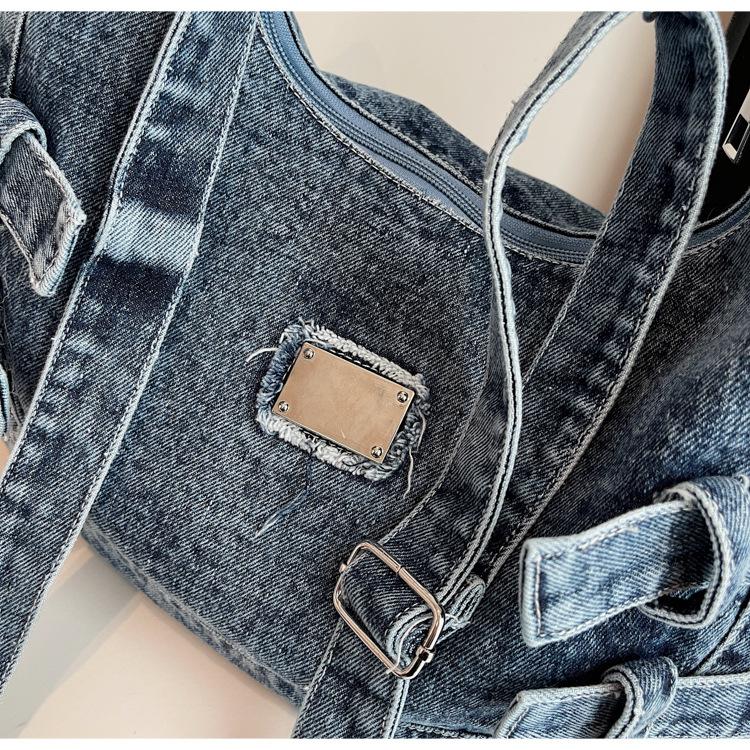 New Fashion Large Capacity Denim Crossbody Shoulder Bag for Women Casual Storage Bag Textured Casual and Versatile Coach Bag