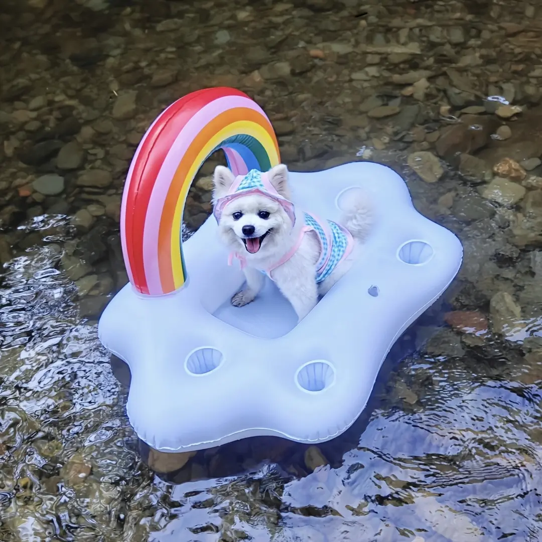 Inflatable Plastic Small Pet Water Play Float, Battery-Free Interactive Toy for Dogs & Cats, Summer Swimming Surfing Pet Supply Accessory