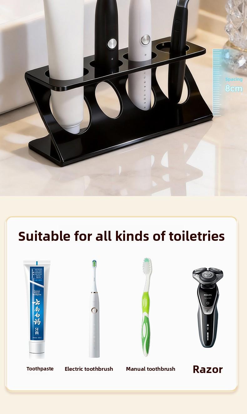 4-Slot Electric Toothbrush Holder, Modern Bathroom Countertop Organizer, Toothpaste Stand Storage Rack