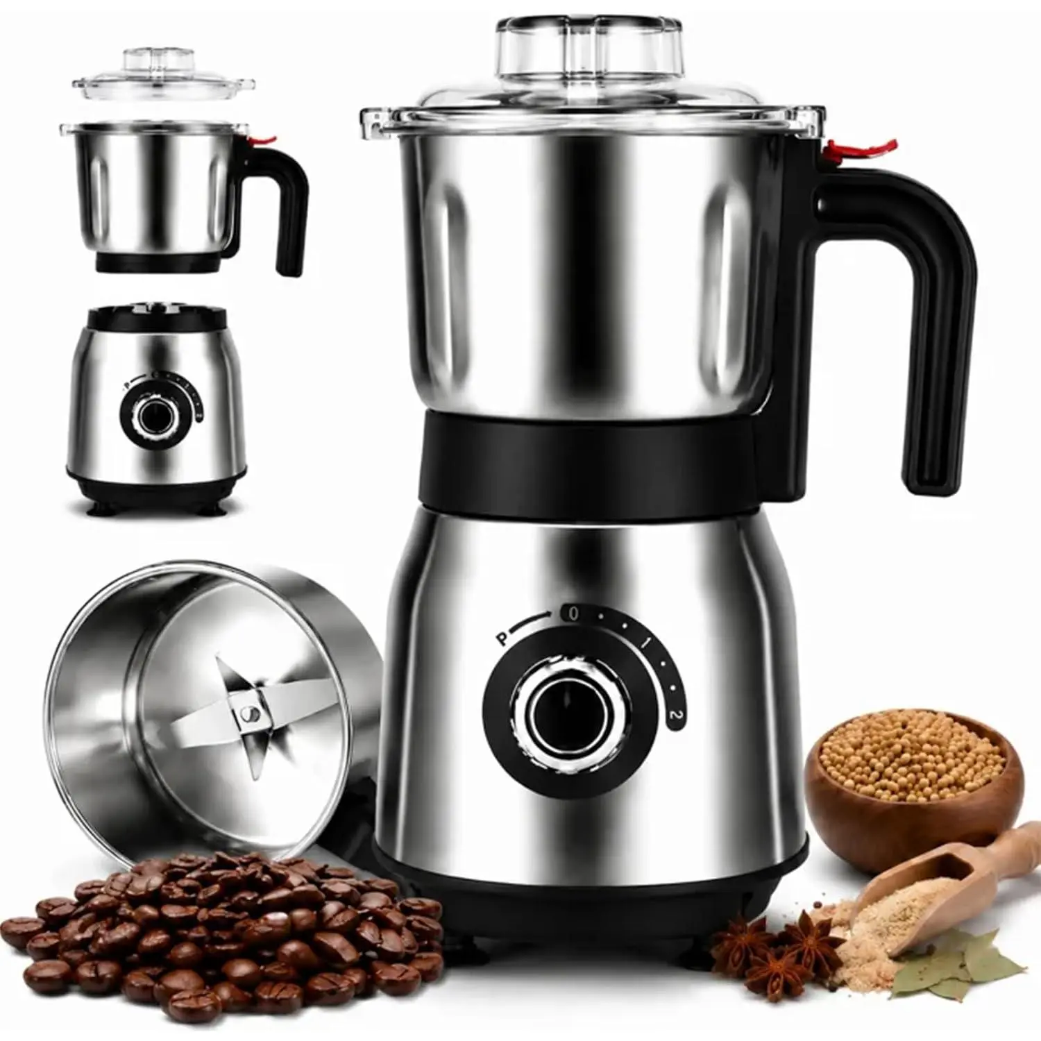 Electric Spice and Nut Grinders for Kitchen (Black)