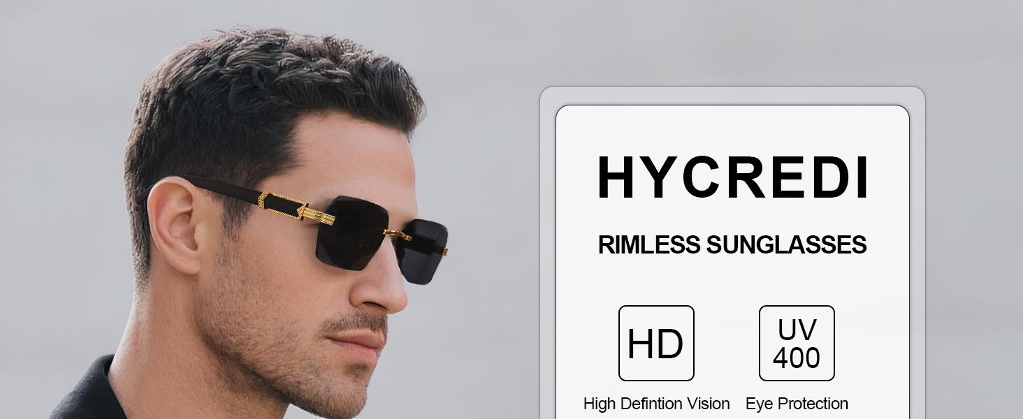 Rimless Rectangle Sunglasses Unisex Frameless Square UV 400 Protection Unisex 2-Pack Frameless Rectangular Sunglasses - UV 400  main image 3