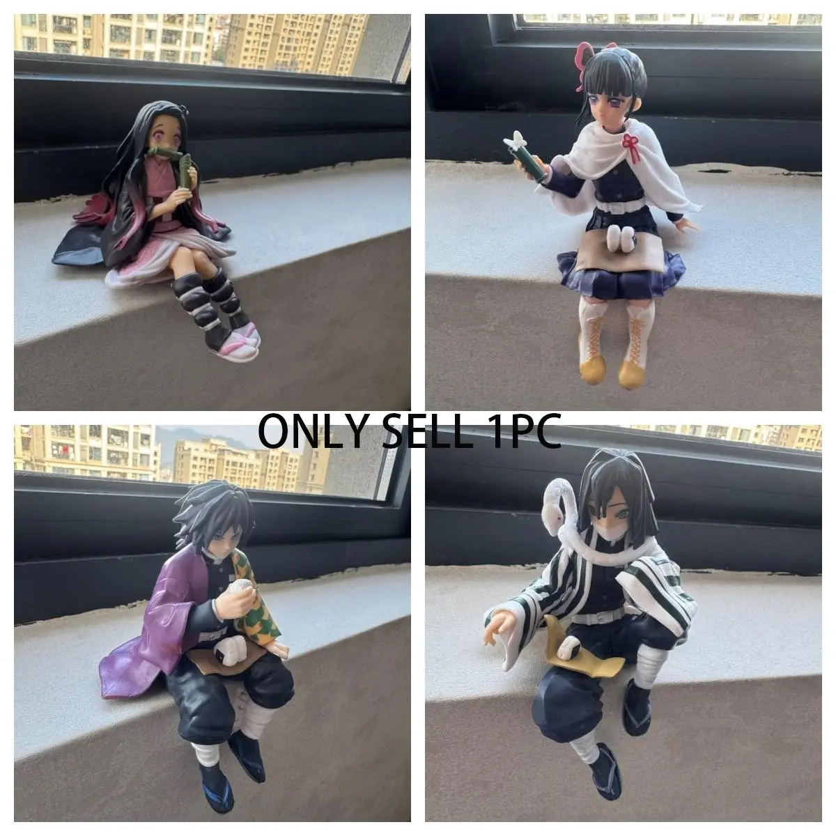 Demon Slayer Tanjiro Nezuko Inosuke Kanae Handheld Onigiri Figure, Elegant Sitting Pose Model, Birthday Gift, Festival Ornament