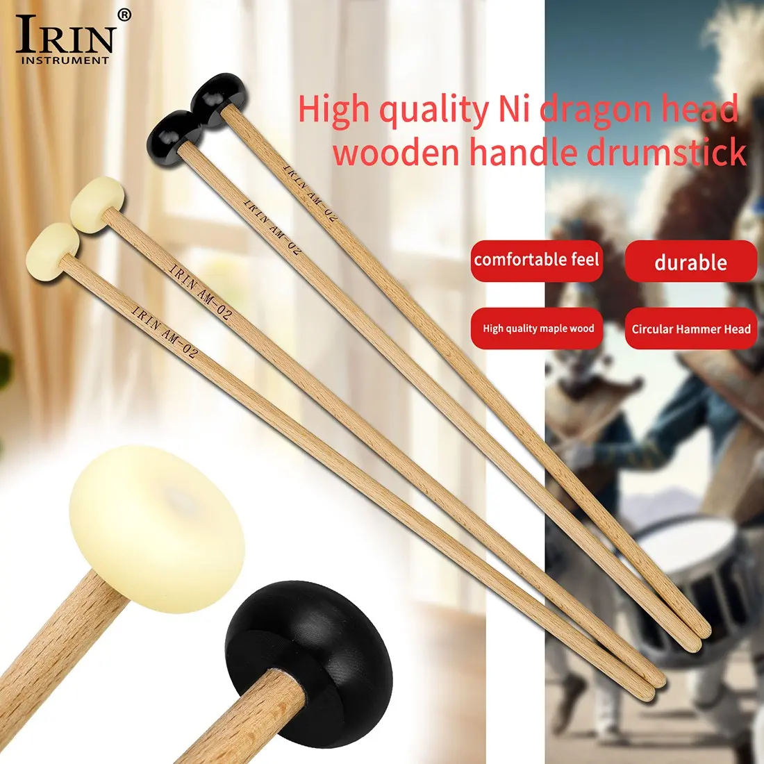 Irin Love Run Am-02 Nylon Head Carillon Mallet, Durable Design for Musical Instruments, Perfect for Performance and Practice Sessions