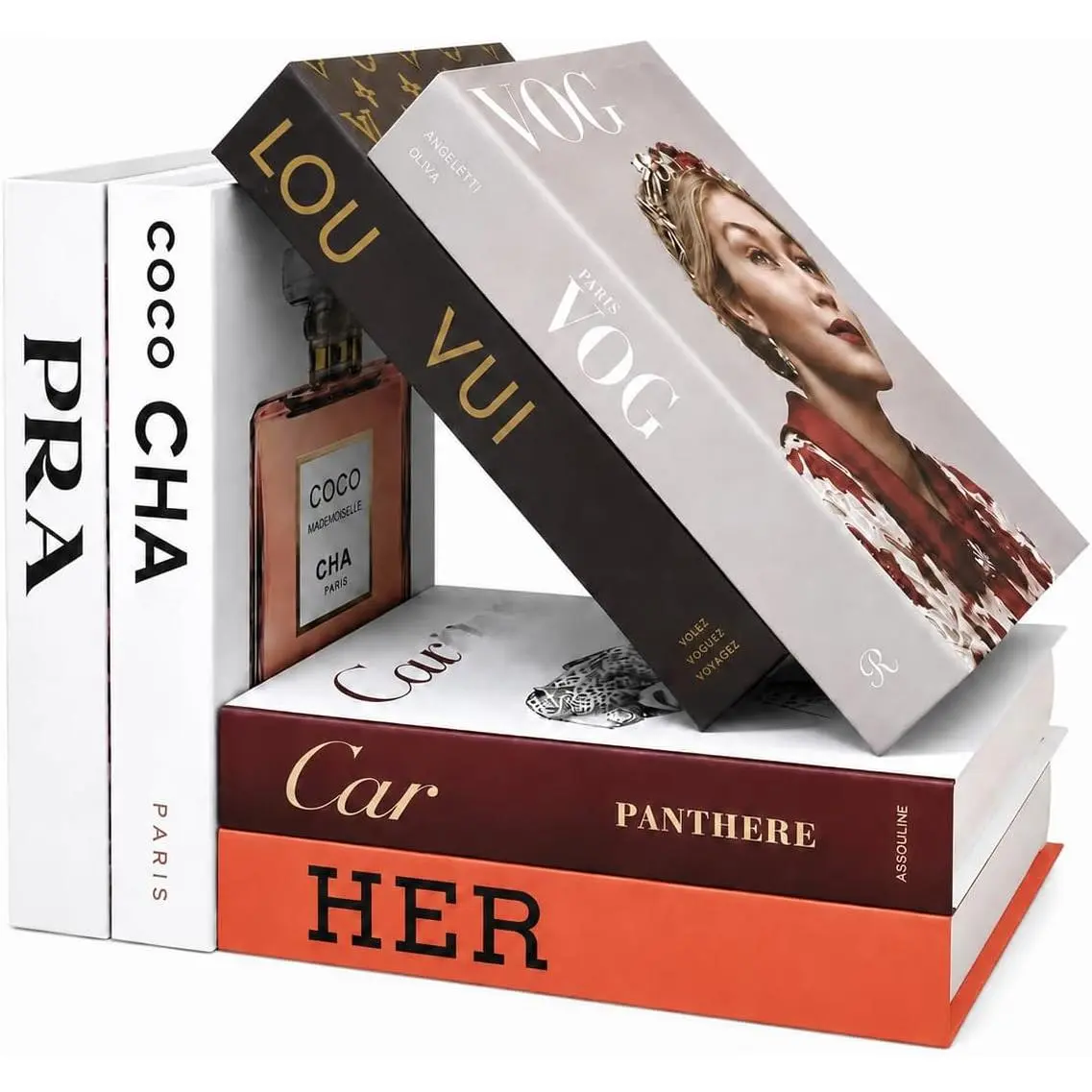 6 PCS Minimalist Typography Luxury Faux Book Box Set, Lightweight Cardboard Home Storage Boxes, Aesthetic Coffee Table Decor for Living Room & Office, Non-Real Book Organizers, Organiser, Display