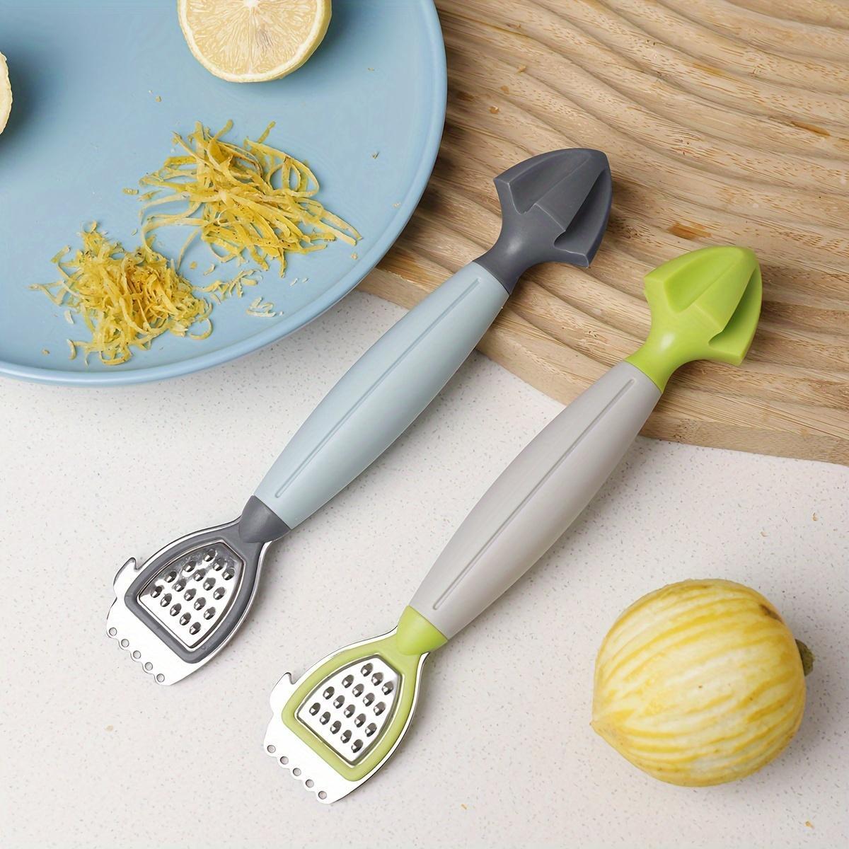 1pc, Lemon Peeler Graters, Citrus Squeezer, Stainless Steel Lemon Zester, Fruit Reamer, Soft Handle Multifunctional Grater, Lime Oranges Grapefruit Fruits Peeling Knife, Kitchen Tools Kitchen Accessories