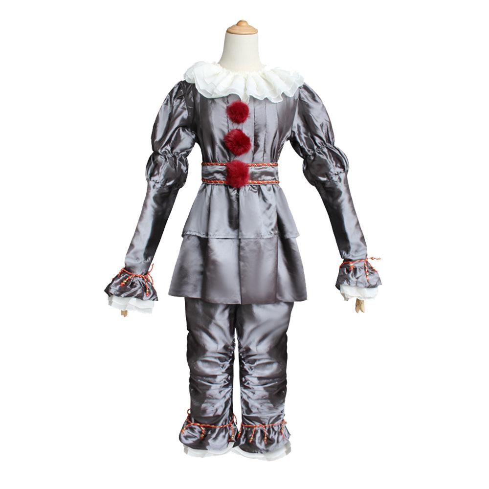Pennywise Kids Adults Cosplay Costume Halloween Clown Performance Outfit