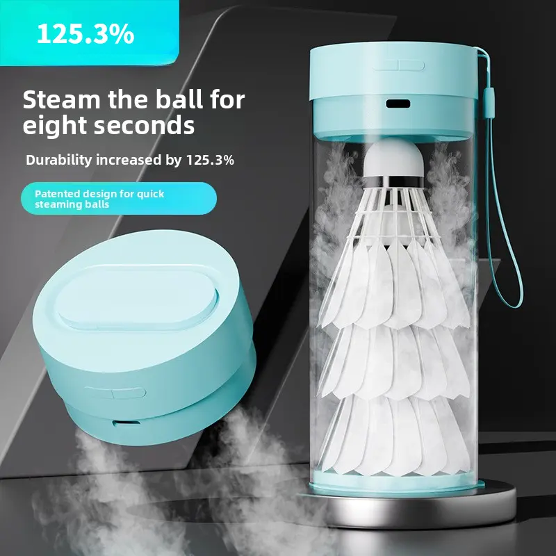 Professional Badminton Shuttlecock Steamer Humidifier for Feathered Care Cut Breakage Easy Maintenance Cover Sports Use Badminton Shuttle Steamer with Shuttlecock Storage Tube, Rechargeable Shuttlecock Mist Sprayer, Moisturize Feathers to Avoid Breakage