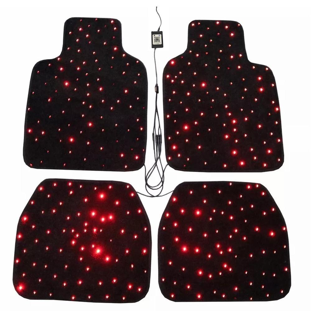 Luxury Starlight LED Car Floor Mats, 4pcs Starry Star Light Floor Mats Fiber Optic Lights APP/Remote Control Music Mode Sound Activated Interior Lights for Cars, SUVs, Trucks
