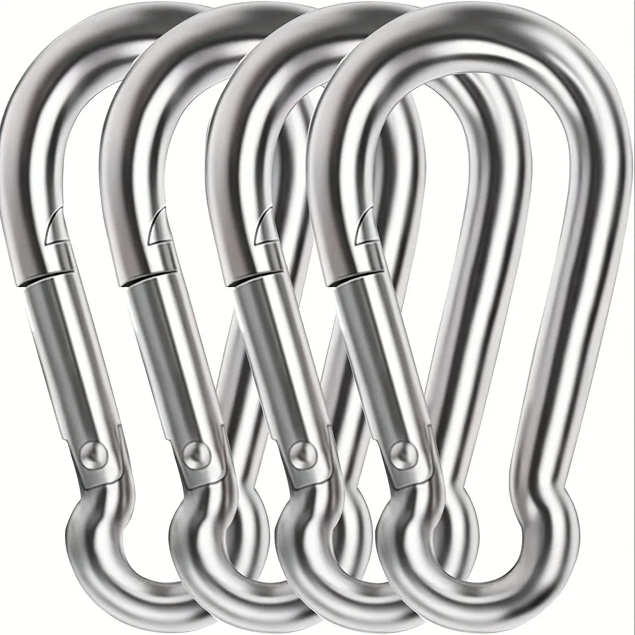 4-Pack Durable 304 Stainless Steel Quick-Release Hooks, Corrosion-Resistant, High Load Capacity, Ideal for Camping, Hammocks, Fishing, Outdoor Activities