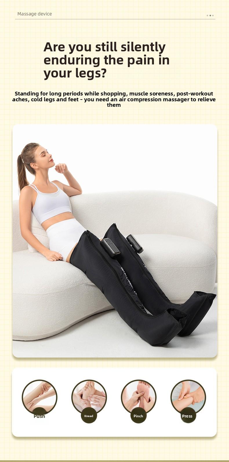 Wearable Air Wave Leg Massager, Kneading Foot Pressure Massager, Foot Therapy Machine, Leg Sleeve Airbag Leg Beauty Device