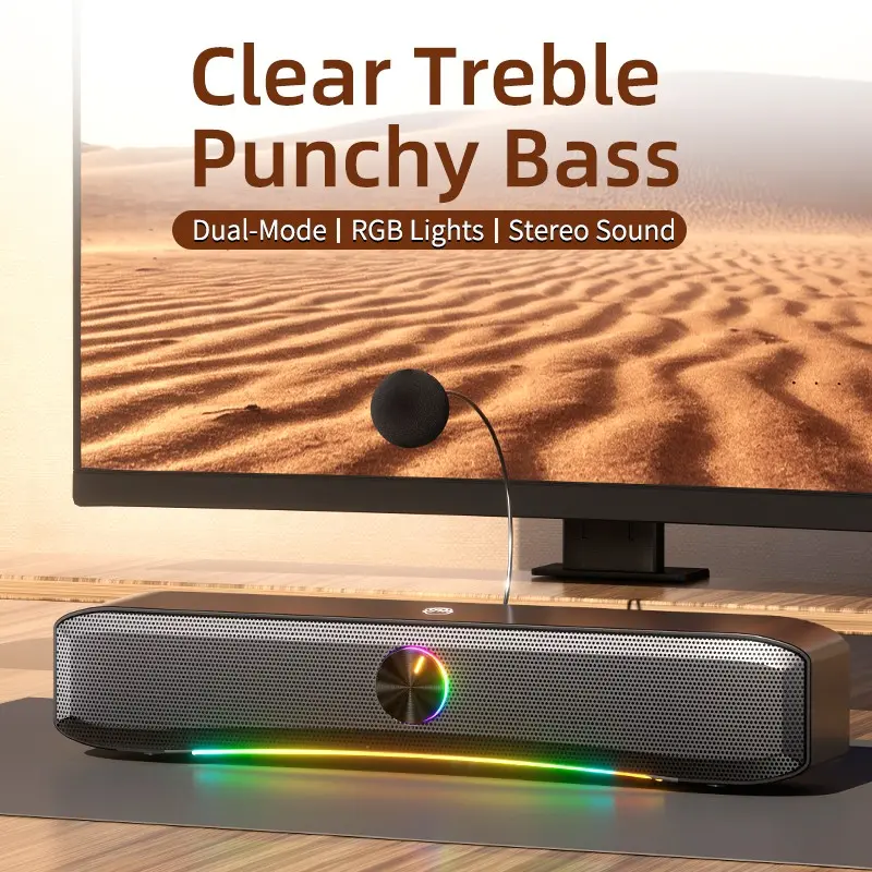 Hot New 3600 Computer Desktop Speaker, Wired Bluetooth-compatible Connection, Microphone, High-Quality Sound, Integrated Design, Bluetooth-compatible 5.4, Stereo Computer Speakers