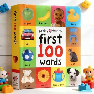 English Word Flashcards Book First 100 Words Round Corners Durable Interactive Learning Colorful Visual Aid Reading Support Vocabulary Building