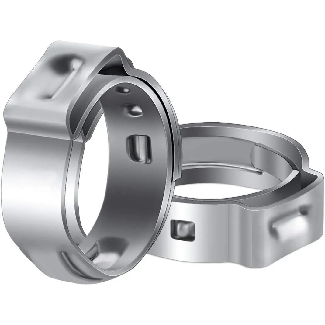 50 Pack 1/2 Inch PEX Cinch Clamps, Stainless Steel Rings Pinch Clamps for PEX Tubing Pipe Fitting Connections