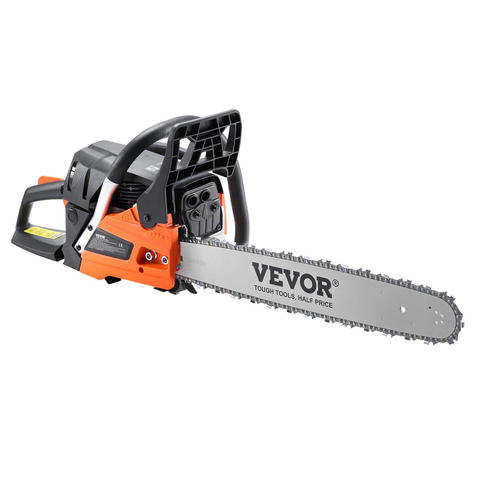 VEVOR Gas Chainsaw, 58CC 20" 3.22HP, Gasoline Powered Chain Saw, Handheld Cordless Petrol Chainsaws for Tree Wood Branch Cutting, Tree Trimming, Land Clearing, Farm Garden Ranch Forest Cutting Use