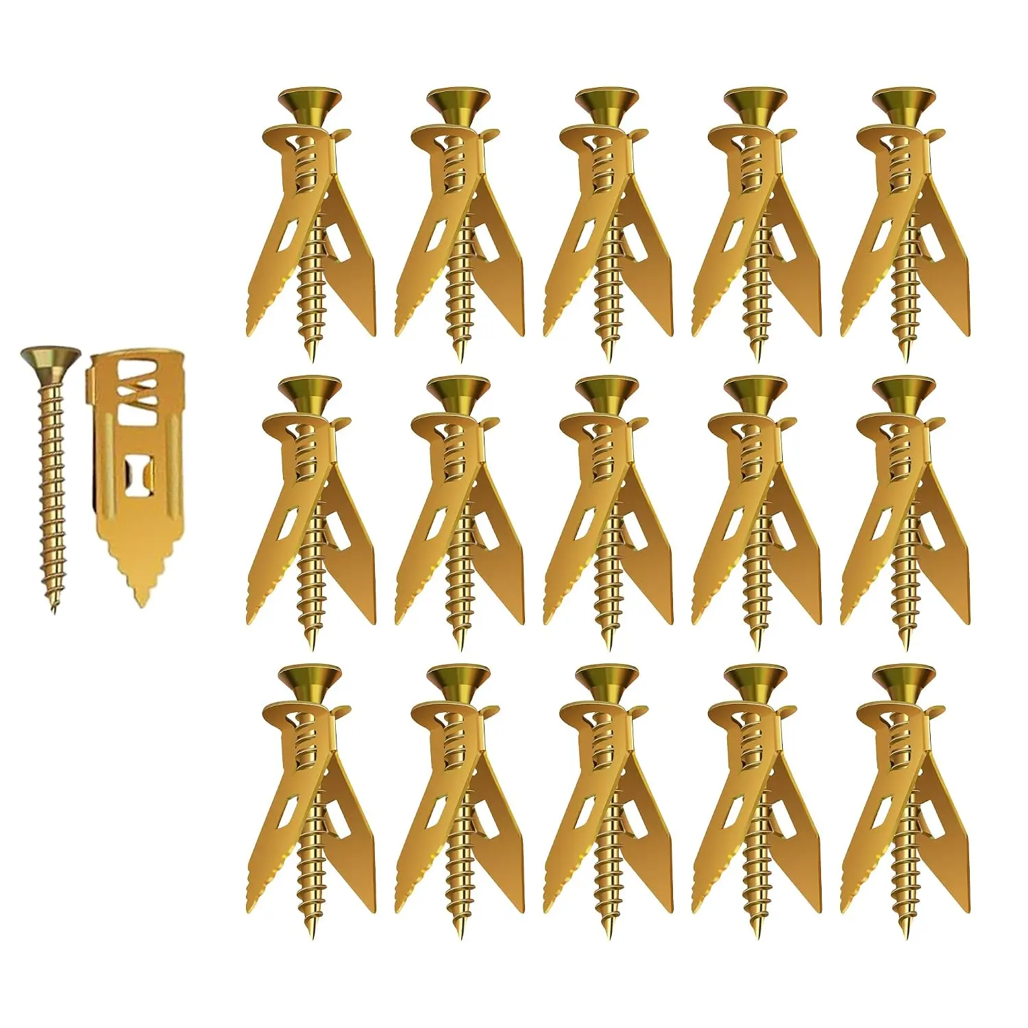 100 count Self Drilling Drywall Anchors with Screws Kit 2 Sizes- Plastic Screw Anchors for Drywall & Sheetrock with Phillips Screws -  Wall Anchors Set for Shelves, Mirrors, Wall Art,  Decor