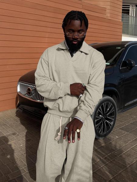 Men's Comfortable Casual Fashion Two-Piece Set, Loose Collar Pullover Hoodie, Versatile Straight Leg Trousers for Street Style