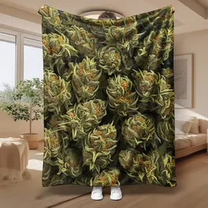 1pc Green Corn Kernel Pattern Flannel Blanket Soft Warm Tear Resistant Bedspread All Bed Cover for Home Camping Travel Contemporary Green Tones Machine Washable All Use