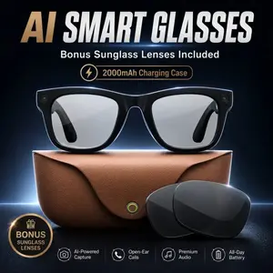 Ai Smart Sunglasses, 800W High-Definition Camera, 1080P Stable Video Recording, Enc Noise Reduction, 96 Hour Battery, Bluetooth Compatible 5.4, Ip65 Level, Lightweight Frame, Wearable Technology glasses, Wireless Glasses