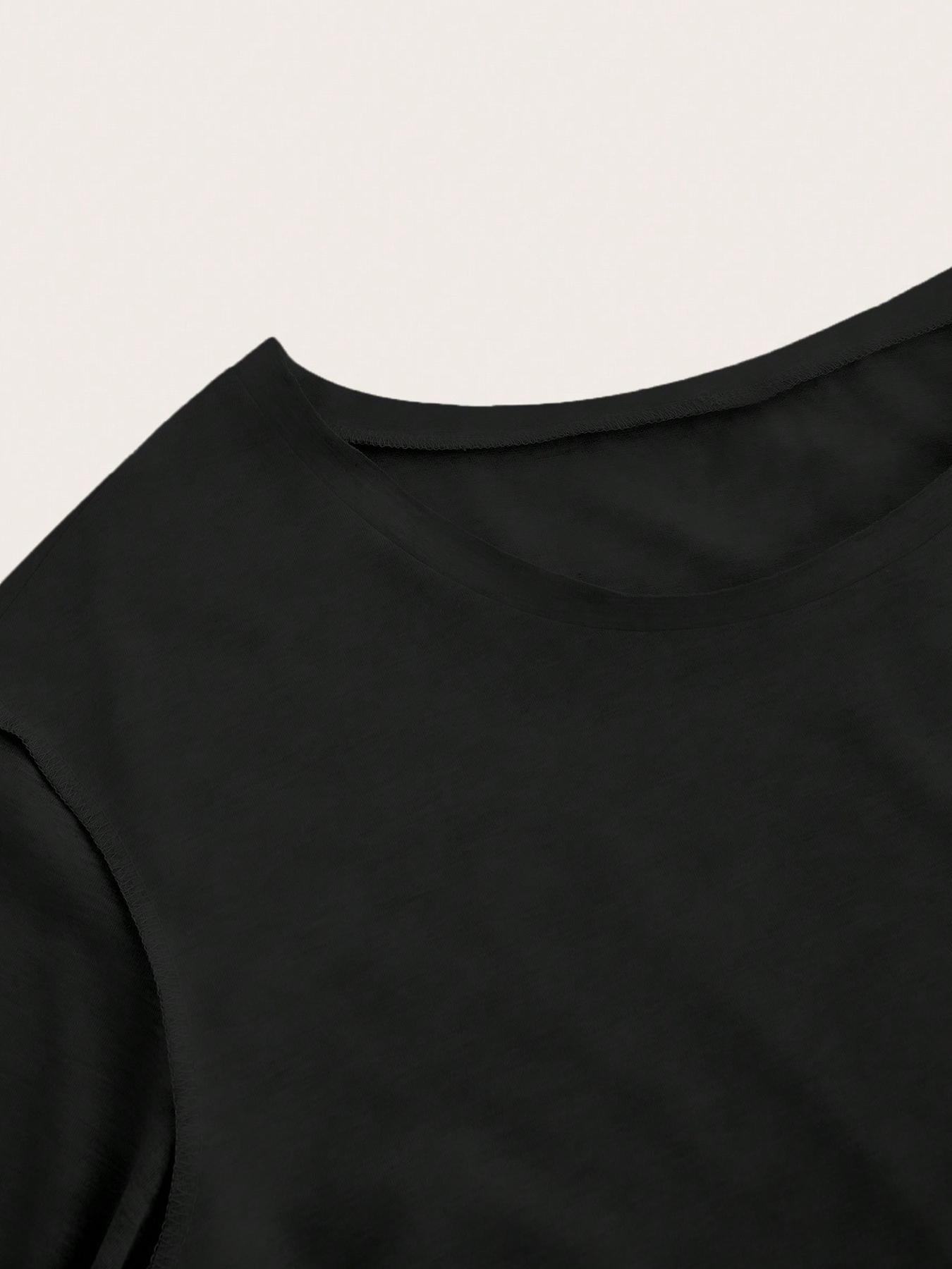 Women's Casual Loose-Fit One-Shoulder & Off-Shoulder T-Shirt, Butterfly Print, Breathable Soft Fabric, Daily Wear, Fashionable Top