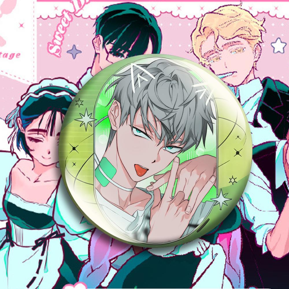 Alien Stage Round Brooch Tinplate Hyuna Sua TILL IVAN Brooches Cartoon Mizi Luka Badge Pins Backpack Hat Accessories Friend Gift