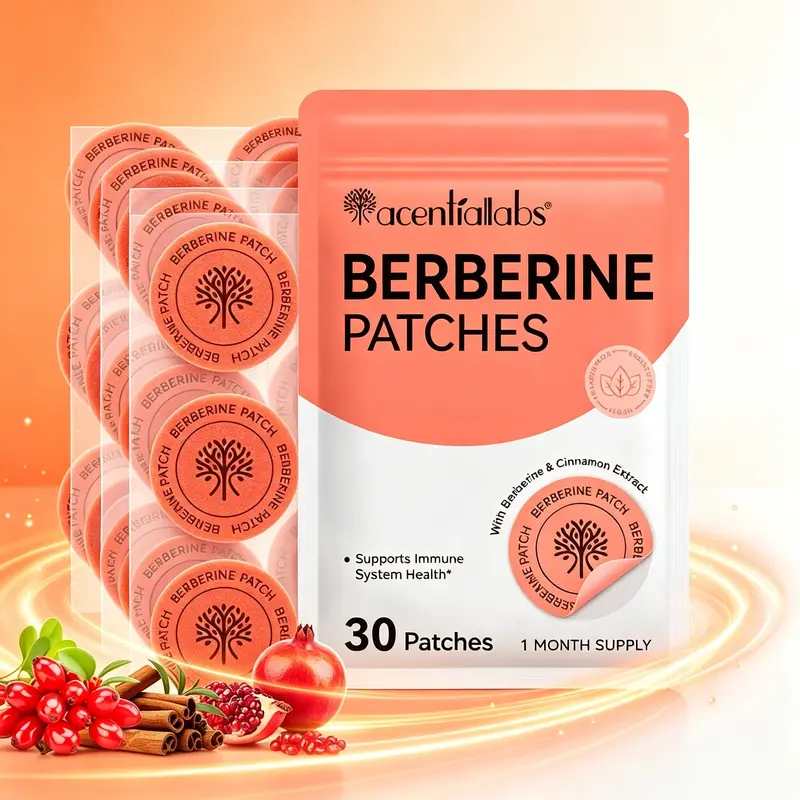 Acentiallabs Small Wall Alkaline Patch, 30pcs Per Bag, Contains Berberine Extract, Gentle Herbal Formula, Waterproof, Easy to Carry