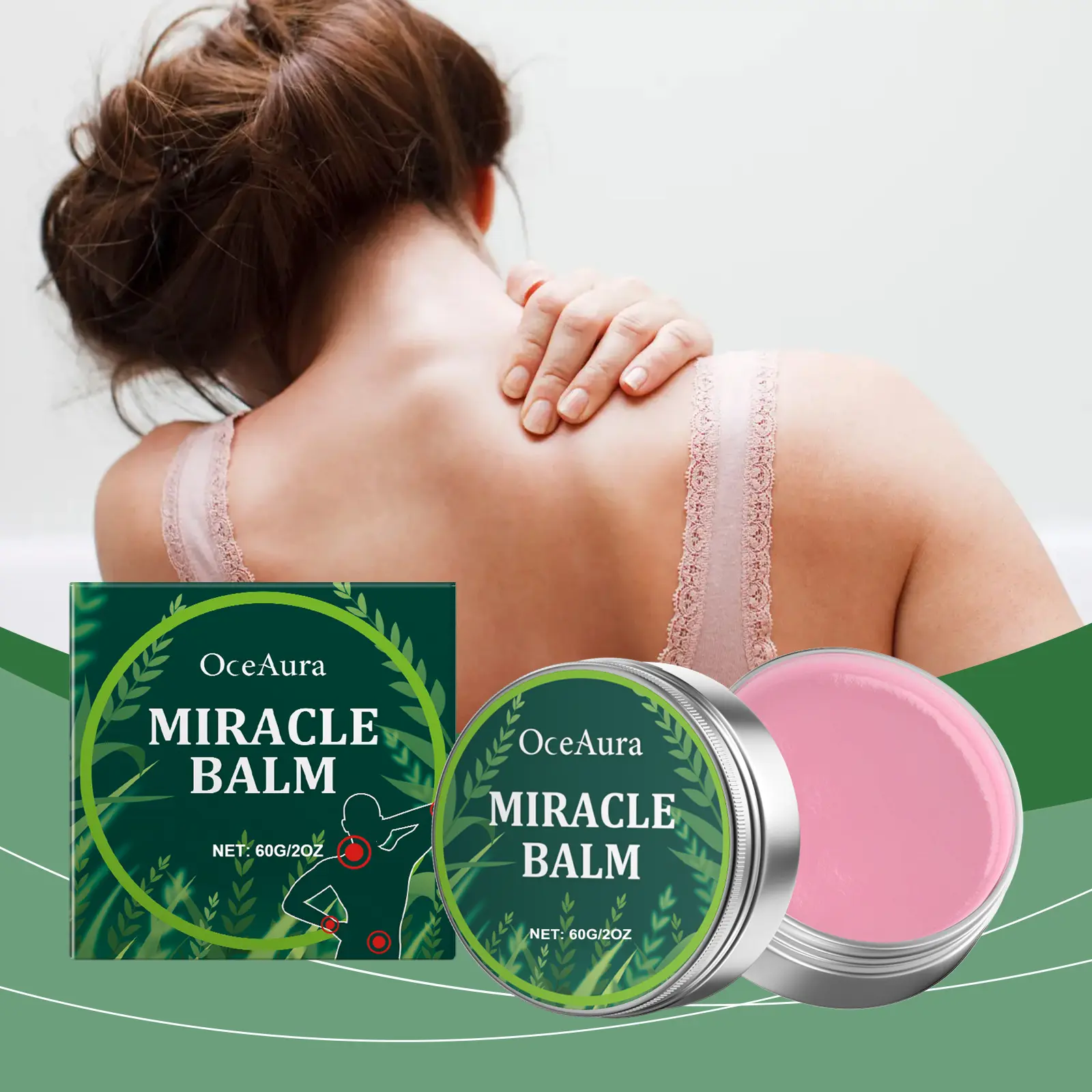 OceAura Herbal Massage Balm, Gentle Plant Infused External Body Care Salve, Daily Nourishing Skin Care for Joint & Muscle Massage soothing cream