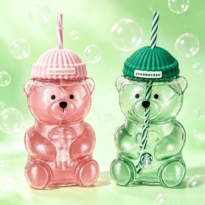 BPA Free Starbucks Oso Bearista Teddy Bear Glass Cup 20oz 591ml 2026 Limited Edition Collectible Drinkware Ideal For Coffee Enthusiasts Daily Use