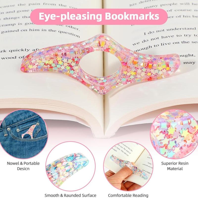 Transparent Thumb Book Holder, 1 Count Thumb Ring Book Page Holder, Personalized Thumb Bookmark, Book Accessories for Teachers & Book Lovers