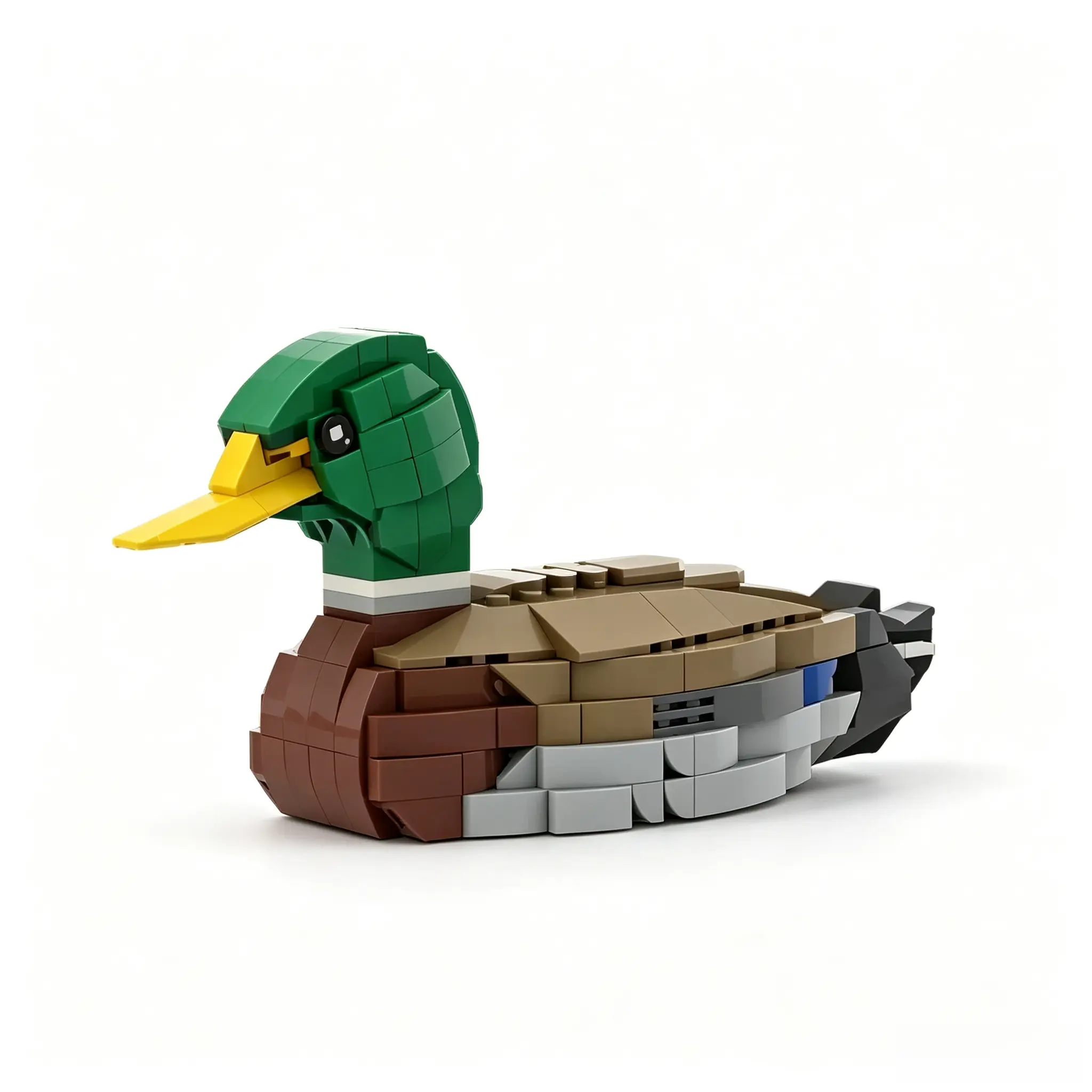 301-Piece Green-Headed Duck Interlocking Bricks Model Building Kit, Unisex DIY Craft Animal Assembly, Tabletop Ornament Collectible, Adults Toys, Bricks Christmas Gift, Crafting Fun, Cute Model Building Kits for Parent-Child Interaction