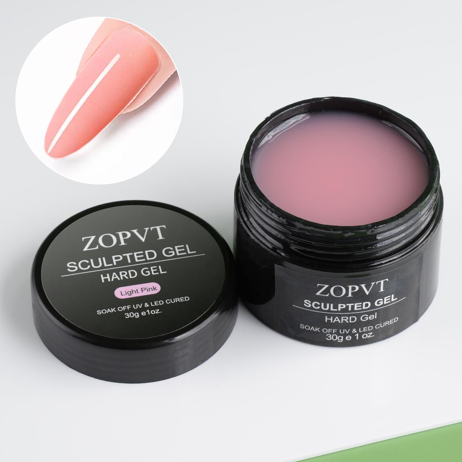 LED UV Builder Gel Nail Extension Kit, 3 Colors Nude Transparent Hard Gel, Professional Manicure Tools Set for Salon & Home Use, UV Light Gel