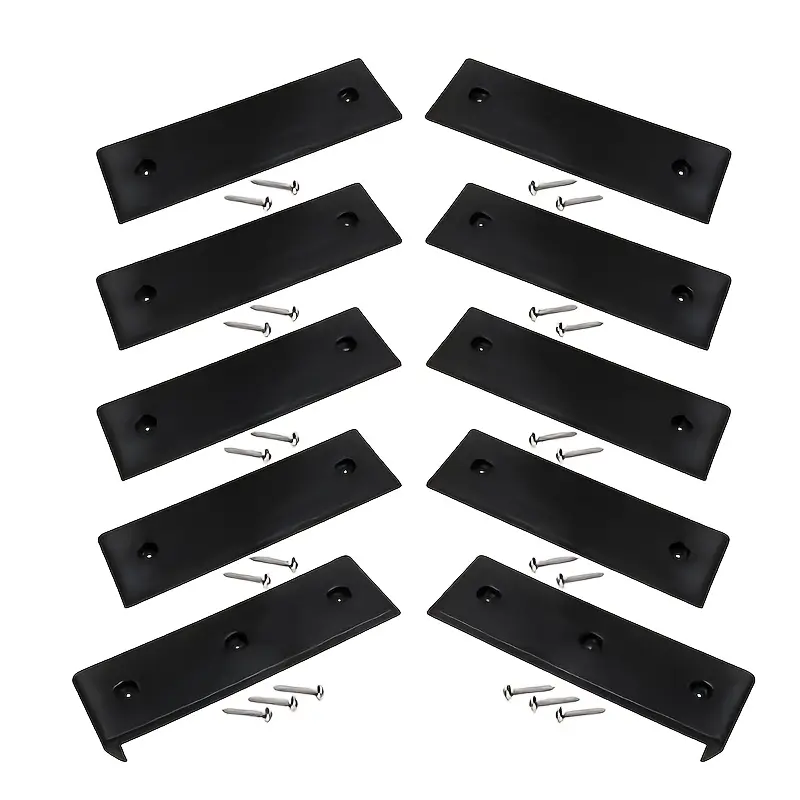 Marine trailer sliding pad, 10-piece set, 3X10 inch black slide pad, launching and loading auxiliary sliding pad, trailer sliding bed end fixer, suitable for yachts and ships.