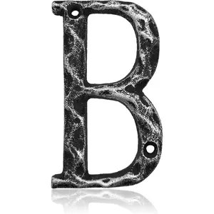 5.5 Inch House Numbers-  Cast Iron Metal Address/Mailbox Number for Outside or Front Door,  Antique  Finish, Letter B