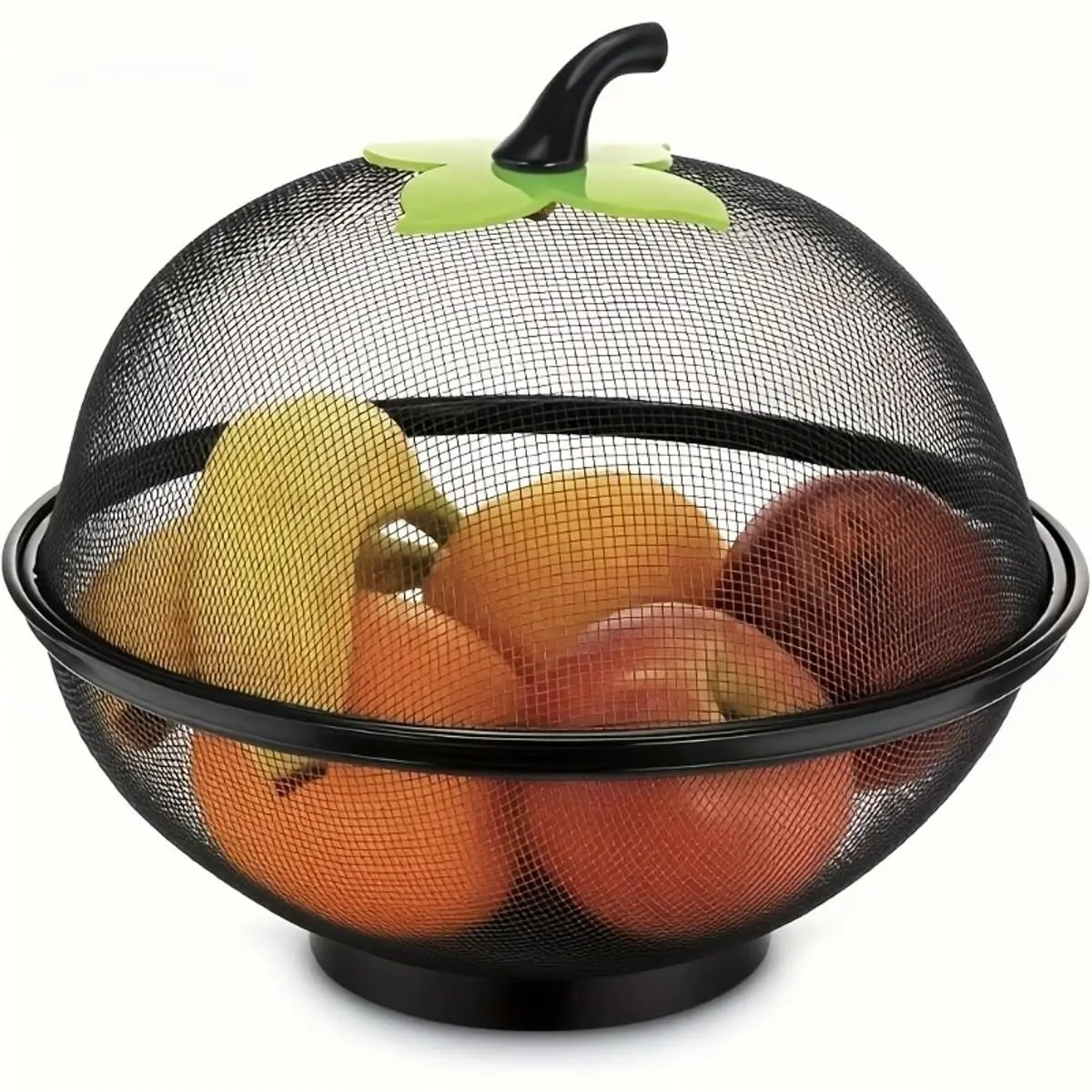 2pcs Multi-Functional Metal Storage Basket Set, durable wire baskets with breathable mesh covers for fruits vegetables and snacks, kitchen countertop organizer for home storage, holiday gatherings and everyday food organization