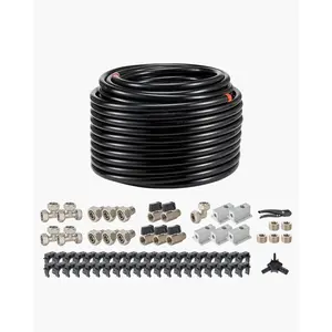 VEVOR Air Compressor Line Kit, 200FTx 3/4", HDPE-Aluminum Compressed Air Piping System, Leak-Proof Easy-to-Install, Compressed Air Line Tubing Kit for Garages Workshops, Black
