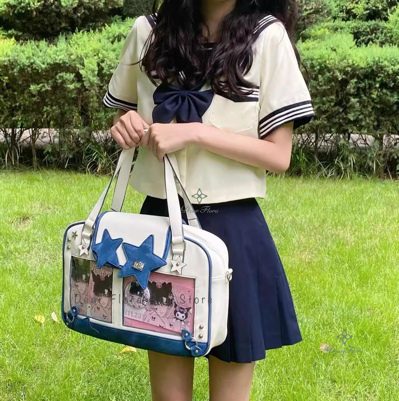 Y2K Trendy Star Ita Bag Lolita Girl Transparent Pocket Women's DIY Display Shoulder Bag Fashion Crossbody Bag Cute Purse Handbag