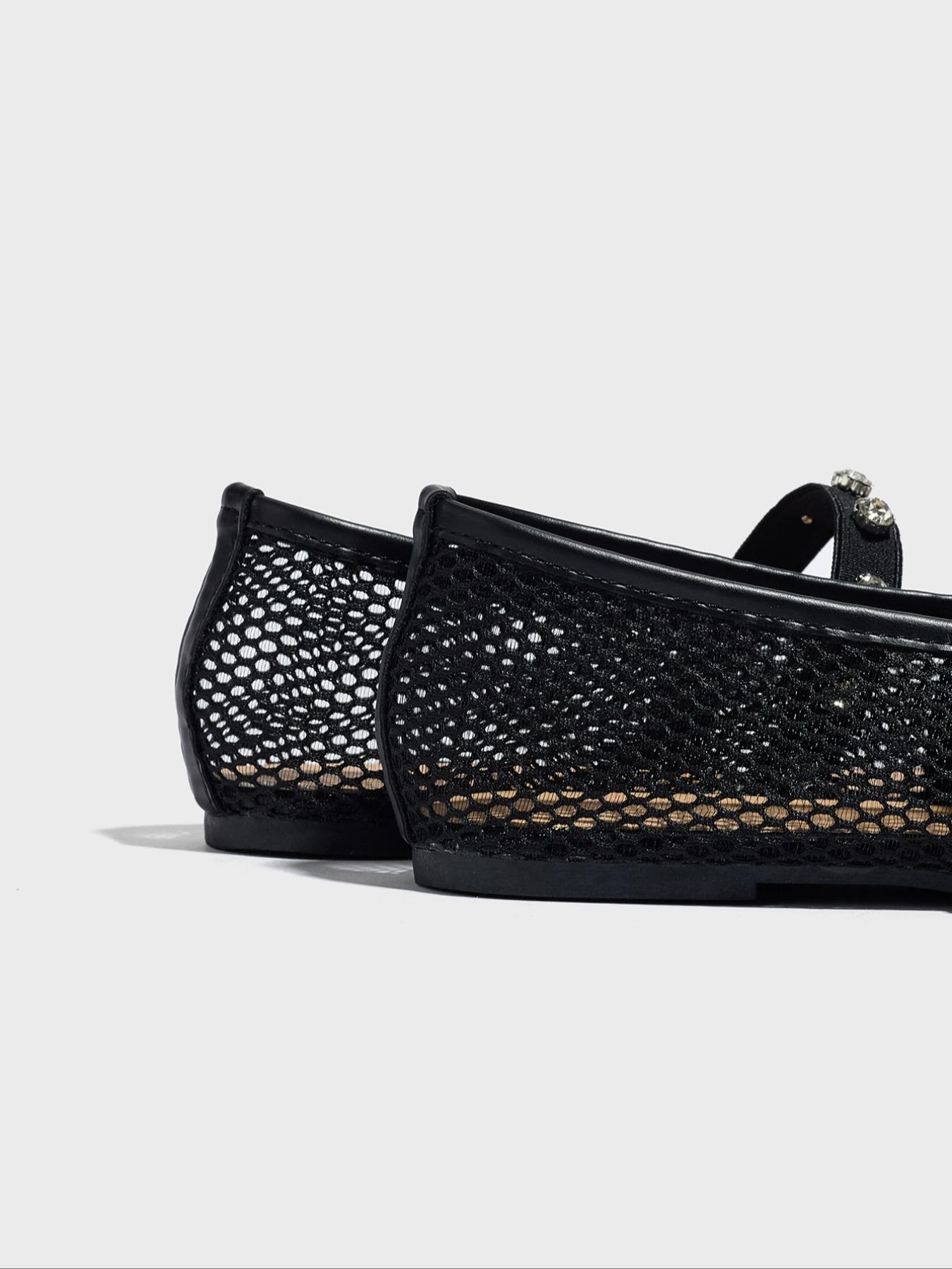 Women's Fashionable Mesh Decorated Flat Sandals, Casual Comfortable Slip on Sandals for Summer, Lightweight Breathable Shoes for Daily Wear, Elegant Minimalist Sandals, Casual Beach Sandals