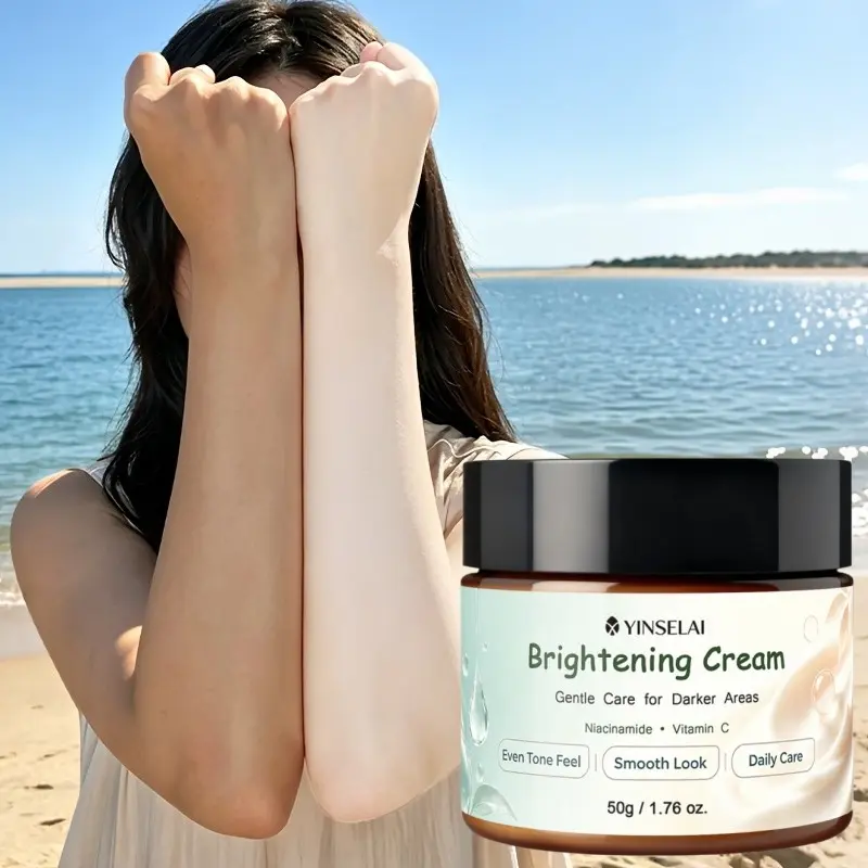 Brightening Cream, Multi‑use daily skincare for face & body, Evens skin tone on underarms, neck, inner thighs, elbows and other dull areas, Moisturize rough skin for glowing appearance, Niacinamide & Vitamin C nourishing body cream for women
