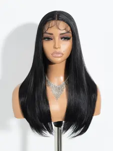 22 Inch Long Straight Wigs for Women, Gorgeous Fluffy Wigs without Bangs, Synthetic T-part Lace Front Wigs for Party, Daily Use