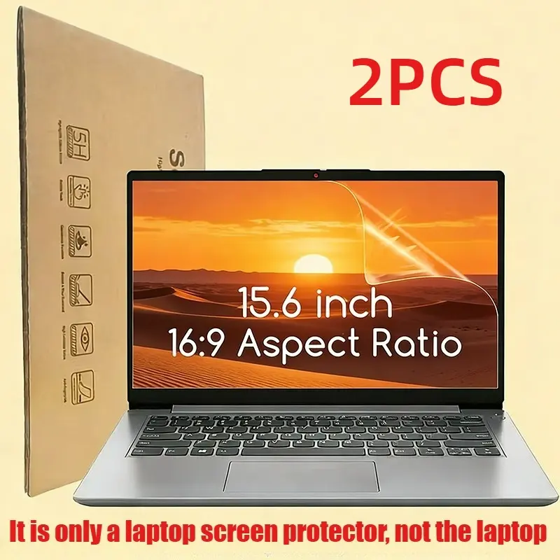 2 Pack 15.6 Inch Laptop Screen Protector, Anti Blue Light Anti Glare Eye Protection Film, HD Clear Scratch Resistant Bubble Free Installation, Compatible with 15.6" Notebook Computer Display