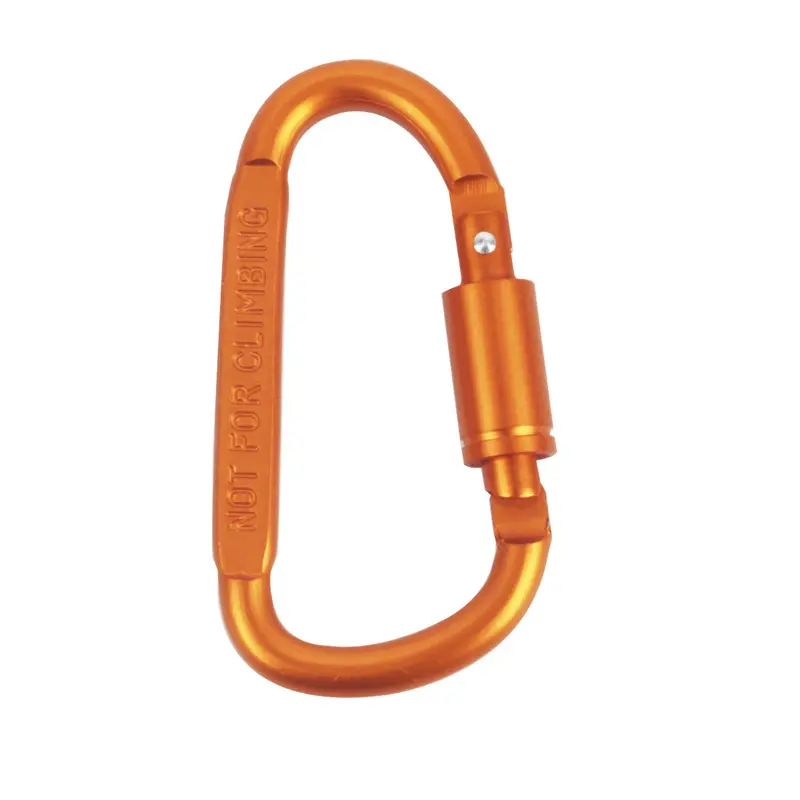 6-Piece Keychain Number Clips with Lock, D-Shaped Colorful Carabiner and Long Nut, Multifunctional Aluminum Outdoor Hook