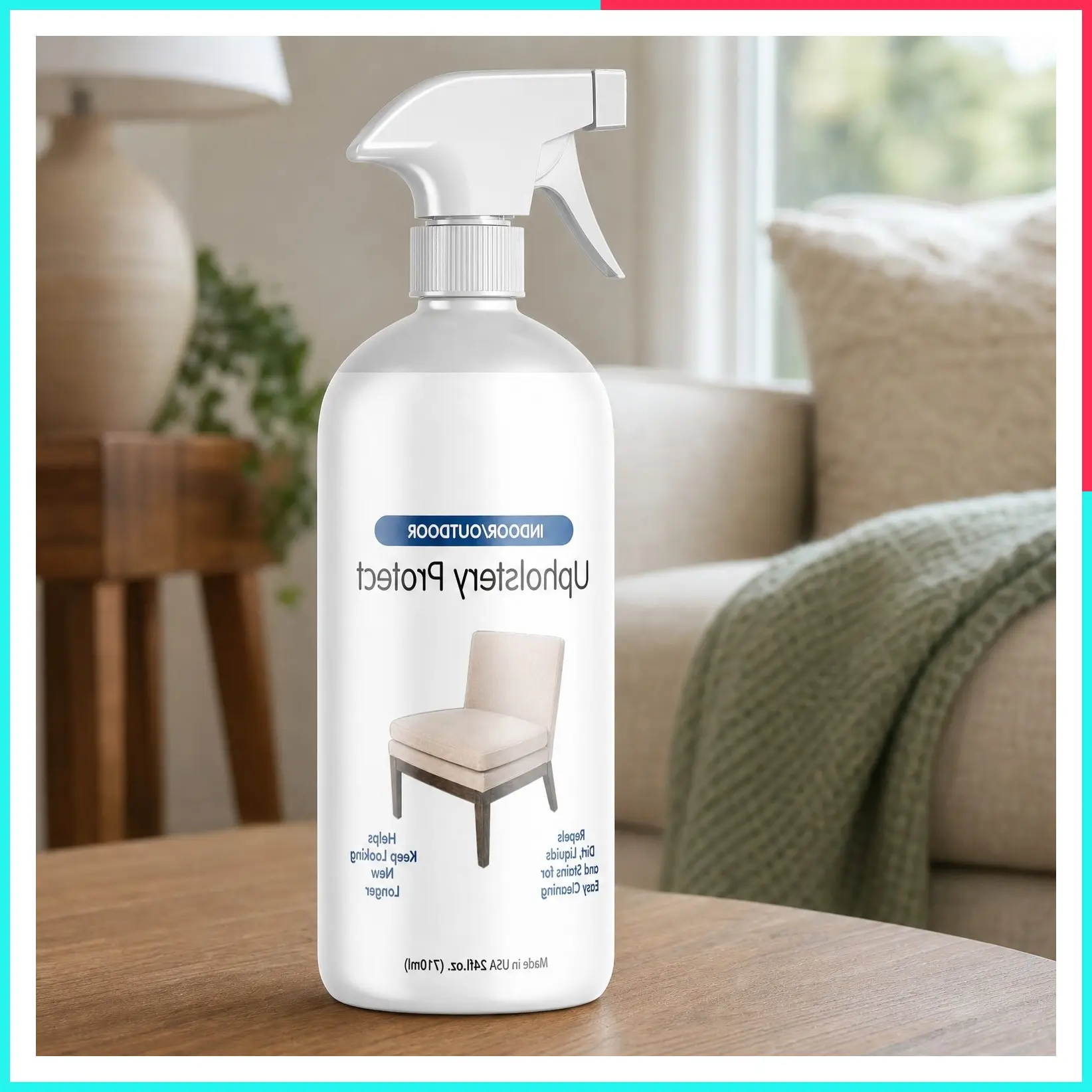 Non Toxic Fabric Protector Spray for Upholstery & Furniture, 24 oz – Repels Water, Coffee, Wine, Food, Dirt & Everyday Spills