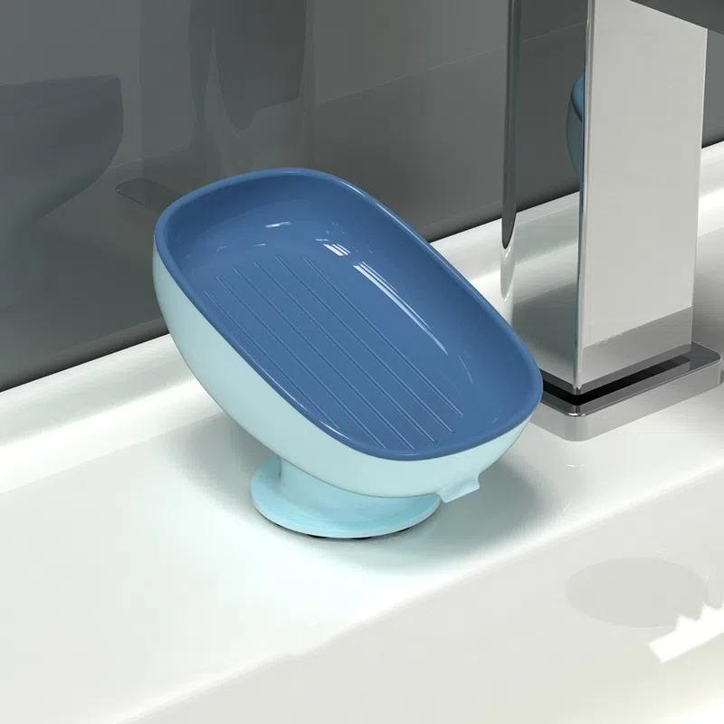 Oval Shaped Soap Dish with Drain, 1 Count Removable Soap Bar Holder, Soap Bar Drain Rack for Home Bathroom Dormitory Hotel Soap Tray