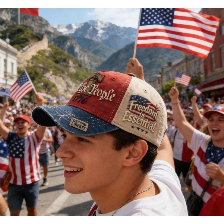 America 250th Anniversary 1776-2026 Embroidered Baseball Cap for Men Vintage Washed Gray Relaxed Fit Daily Casual Outdoor Spring Summer Fall Headwear with Liberty Bell & American Flag Decorations